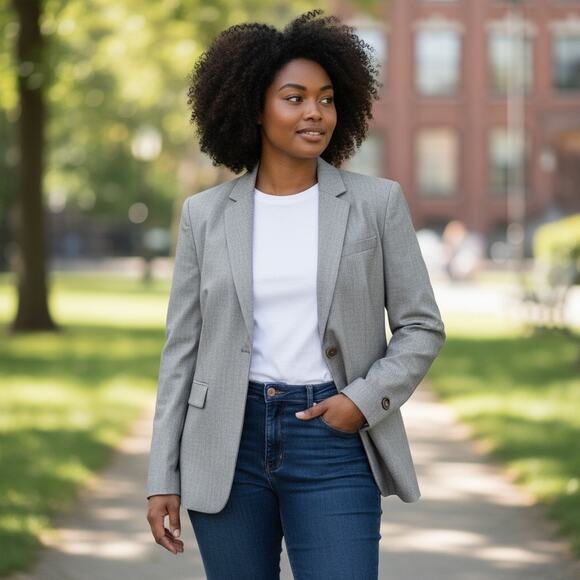 Zanella Blazer Herringbone Wool Blend Neutral Capsule - Picture 2 of 11